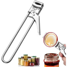 Ouvre-boîte réglable en acier inoxydable, accessoire de cuisine, ouvre-boîte multifonctionnel réglable en acier inoxydable, ouvre-capsule, manuel.