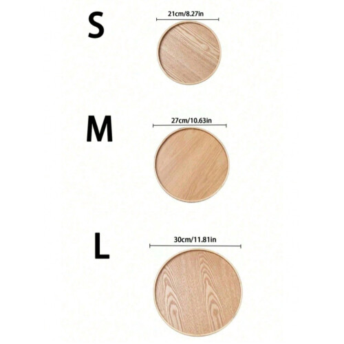 Round Wooden Serving Tray with Raised Edge 1