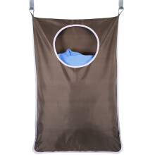 Hanging Laundry Hamper Bag Over Door with 2 Stainless Steel & 2 Suction Cup Hooks