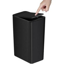 Bathroom Trash Can Black 10L Pop-Up Lid