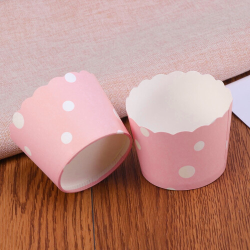 Lyserøde cupcakeforme til kagedekoration. Robuste og fleksible papirbageforme. 50 stk. 2
