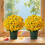 Künstliche Chrysanthemen, Herbstblumen, Gelb, 5 Bündel 6