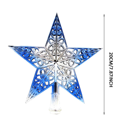 Christmas tree star decoration silver blue five-pointed 2