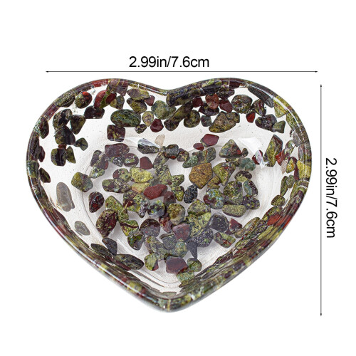 Heart-Shaped Resin Bowl – Transparent with Decorative 2
