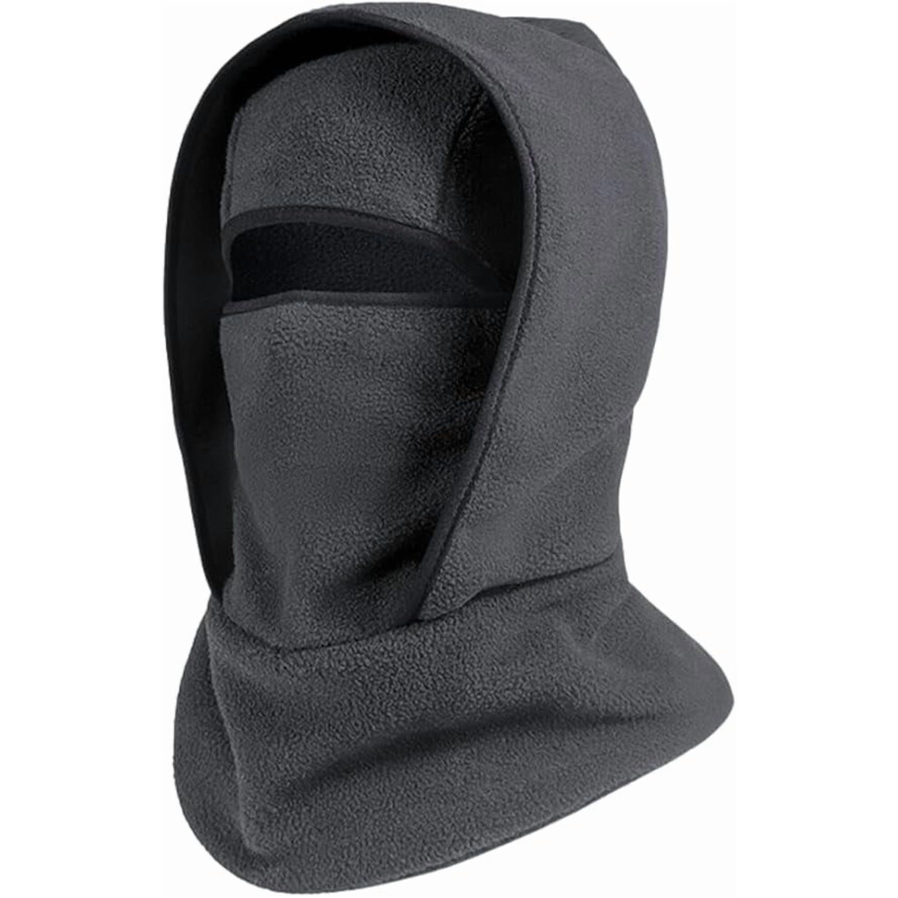 Outdoor Winter Warm Hat Neckband Integrated Cycling Mask, Winter Balaclava Ski Mask, Windproof Fleece Face Cover( Gray) Dark/Gray 9402001872616