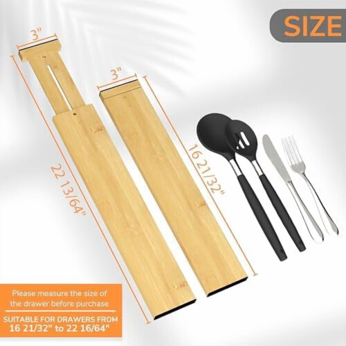 Bamboo Expandable Drawer Dividers 4-Pack 1