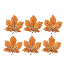 6 parches de tela bordados con diseño de hoja de arce para manualidades de costura.