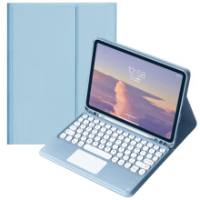 Capa com teclado e touchpad para Galaxy Tab A9 8.7" (SM-X110/X115/X117), Smart Cover, teclado sem fio, suporte para S Pen, roxa