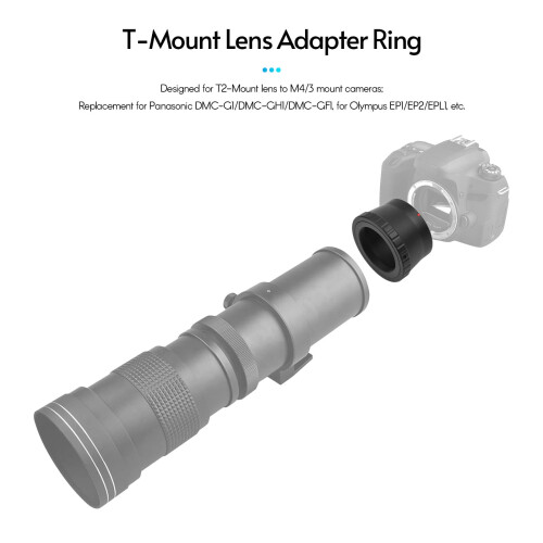 Adaptateur d'objectif T/T2 vers M4/3 en métal (1 pièce) 2