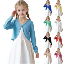 Kukoosong Girls Sweater Cardigans Toddler Girls Clothes Long Sleeve V Neck Sweaters Solid Color Winter Coats Outerwear for 9-10 Years