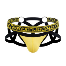 Mens Thong Jockstrap Underwear Valentine's Day 2025 Casual Fashion Solid Sexy Underwear Thong Buttock Lift Breathable Briefs Yellow