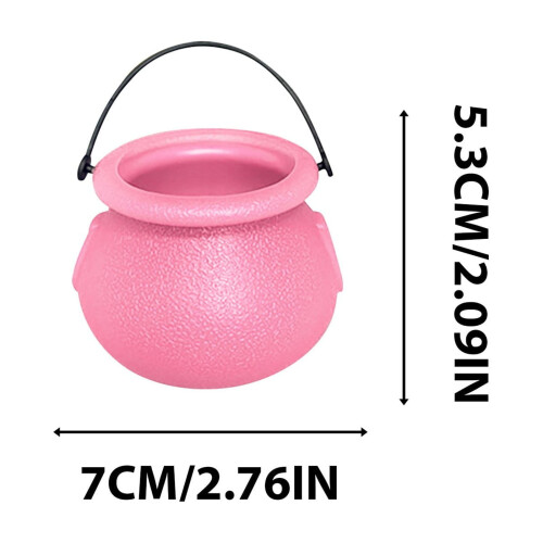 Halloween Witch Cauldron Set, 8-Pack Plastic Mini Pots 2