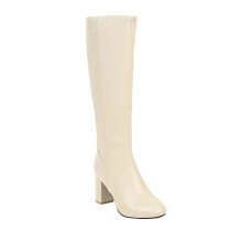 Botas de otoño para mujer, estilo vaquero, botas de montar informales y cálidas hasta la rodilla con tacón medio. Talla US: 4.5 (35).