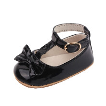 Itsun Baby Walking Shoes,Baby Girls Flats Shoes No-Slip Rubber Sole Infant Toddler Princess Wedding Dress Shoes Black 9-12 Months