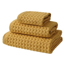 Cotton Waffle Bath Towel 3-Piece Set – Skin-Friendly, Turmeric A, Summer Savings 2025!