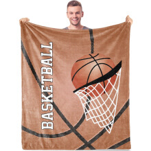 Couverture polaire douce à motif basketball (76 x 102 cm) – Idéale pour enfants, adolescents et adultes – Parfaite pour les anniversaires, les