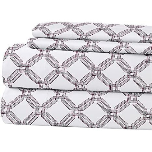 Ensemble de draps Queen en microfibre polyester avec poches profondes 1