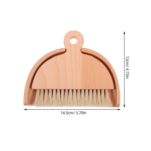 Wooden Mini Dustpan and Broom Set for Desktop 1