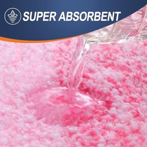 Baderomsteppe Rosa 122x61 cm mikrofiber med gummi 2