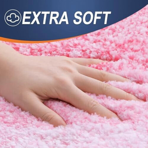 Baderomsteppe Rosa 122x61 cm mikrofiber med gummi 1