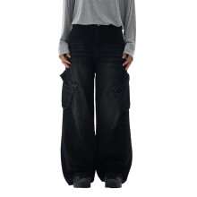 Jeans pour homme, jeans classiques en denim, confortables, coupe droite, cinq poches, style décontracté, mélange résistant, coupe classique,