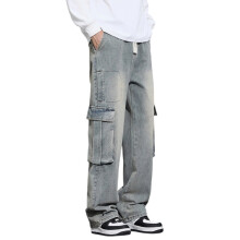 Men's Durable Work Jeans with Utility Pockets, Stretch Denim, Regular Fit – Casual Outdoor Daily Wear, Fall/Winter