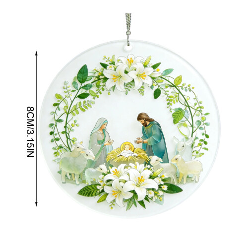Décoration de Pâques Jésus 2D plate à suspendre 2