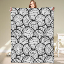 Volleyball Blanket, Minimalist Black & White Ball Design, Lightweight Soft Fleece, 40x50in – Picnic, Sofa, Bed, Travel, Kids' Gift, Modern Line