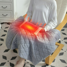 Full-Size USB Heated Blanket, Cordless & Portable, with Hand Pockets, Warm Knee/Foot Shawl, Plush Electric Blanket for Home, Office, Car –