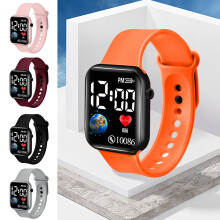 Elektronische LED-Uhr, wasserdicht, verstellbares Armband aus weichem Silikon, quadratisches Zifferblatt, sportliche Digitaluhr, Geburtstagsgeschenk