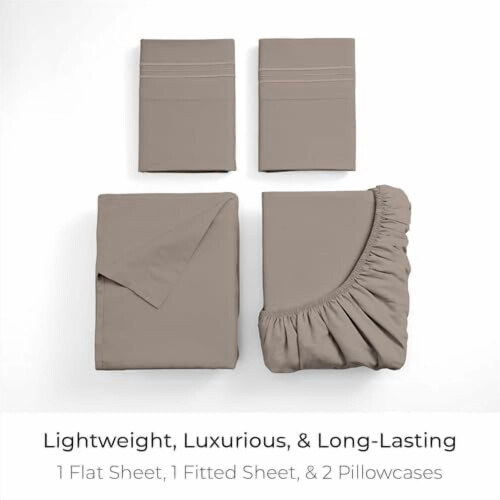 Microfiber King-lakanset, 4 delar, djup ficka 2
