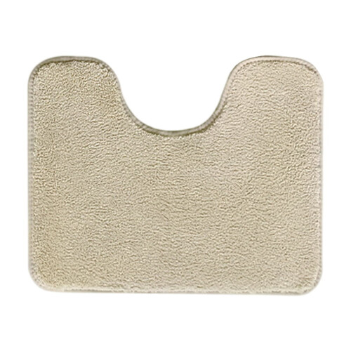 Tapete de banho em microfibra em formato de U, bege, antiderrapante, 76 x 152 cm (30 x 60 polegadas).