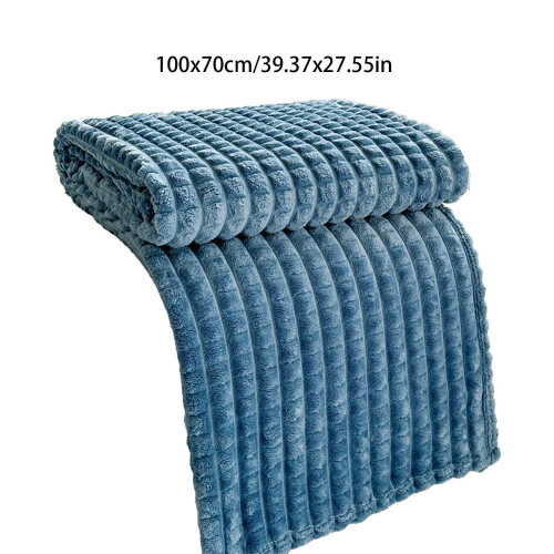 Fleece-heittohuopa tummansininen raidallinen 40x28" 2