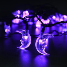 LED Solar Moon Fairy String Lights, 8 Modes, Waterproof – for Outdoor, Garden, Wedding, Christmas & Holidays – Compatible with Solar Panel