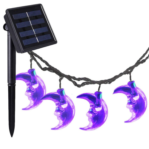 Cordão de luzes LED em formato de lua crescente solar, 8 modos, IP65 2