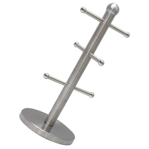 Mug Tree Stand Home Shelf Support for Mugs 35.8X15.6cm Silver