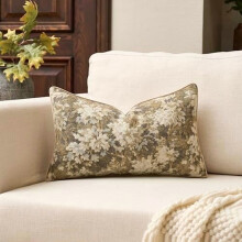 Housse de coussin à motif floral neutre 30 x 50 cm en polyester