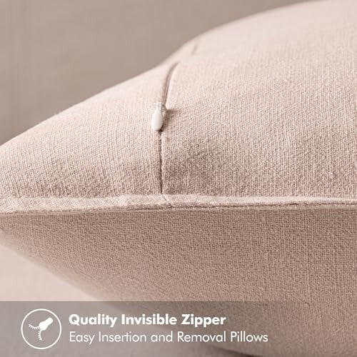 Housses de coussin en lin 45 x 45 cm rose clair (2 pièces) 2