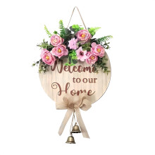 Heart-Shaped Valentine's Door Hanger – Weather-Resistant Welcome Sign with Love Quotes, Khaki
