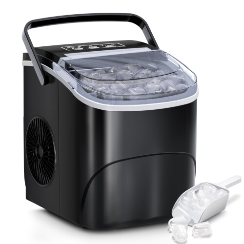 Portable Ice Maker, 26 Lb Maximum Output, Black