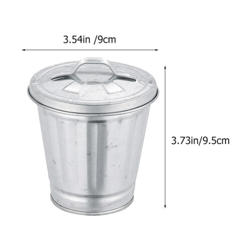 4pcs Countertop Waste Bin Iron Storage Jar for Office Use Back to School 1