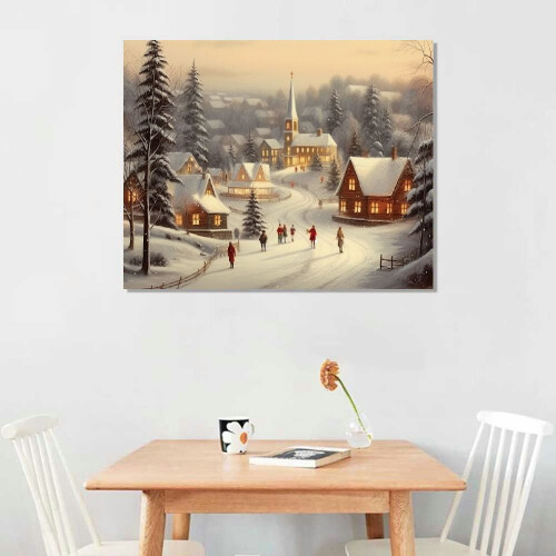 Quadro decorativo rústico em tela com árvore. 1