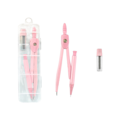 Metal Drafting Compass Set, Multifunctional Drawing Tool for Learner, Painting, Teaching, Pink, 1 Pc 1