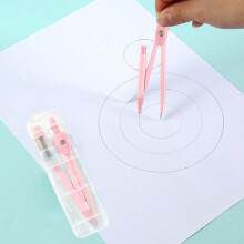 Colorful Metal Math Compass for Geometry, Extra Leads, Mechanical Pencil Design – Pink, Compatible with School & Office