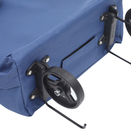 OUNONA Multi Functional Dark Blue Shopping Trolley Bag with Wheels Foldable Design 2