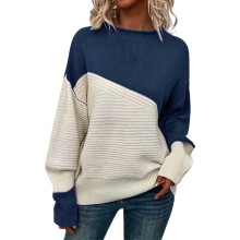 Pulls pour femmes, pull ample en maille décontractée, manches longues, col rond, automne-hiver