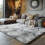 Checkered area rug beige white 5x8 feet 2