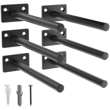 Schwarze 8"-Wandregalhalterungen (6er-Pack)
