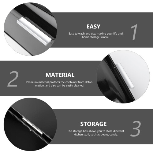 Black Metal Bread Organizer Storage Box for Kitchen and Home 2