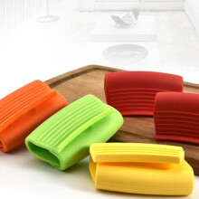 Silicone Heat Resistant Pot Handle Covers Anti Scald Bowl Holder Kitchen Tools 4pcs Assorted Color